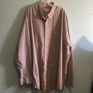 Cutter & Buck Men's Button-Up Dress Shirt - Light brown/white pin stripe